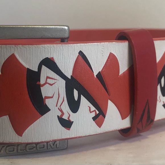 Volcom Kids Creature Belt. Teeth. Red And White. Size 22. - Picture 2 of 9
